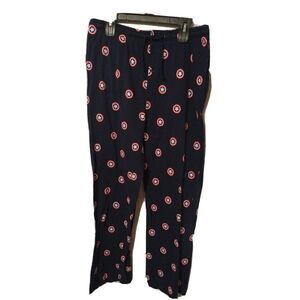 Marvel Captain America Lounge Sleep Pants Mens 2XL Cap Shield Red White Blue